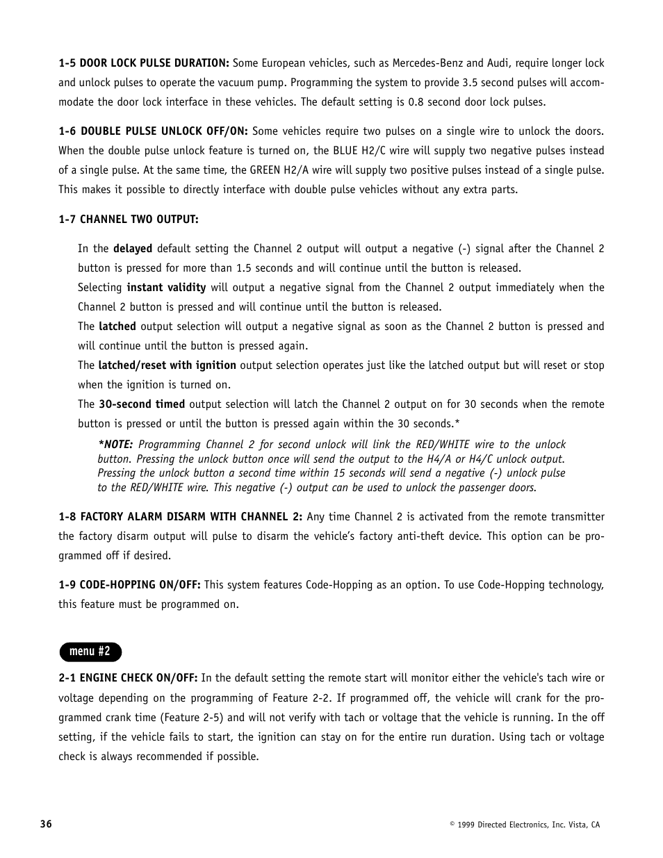 Directed Electronics Automate 552 User Manual | Page 36 / 42