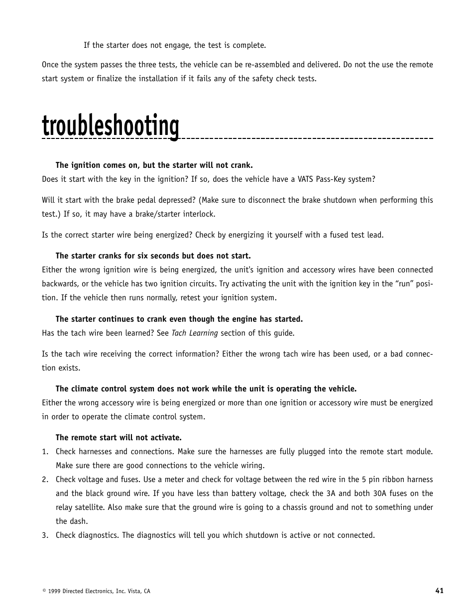 Troubleshooting | Directed Electronics Automate 552 User Manual | Page 41 / 42