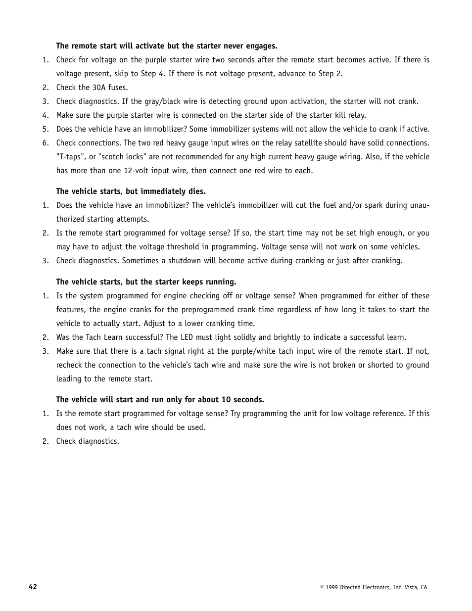 Directed Electronics Automate 552 User Manual | Page 42 / 42