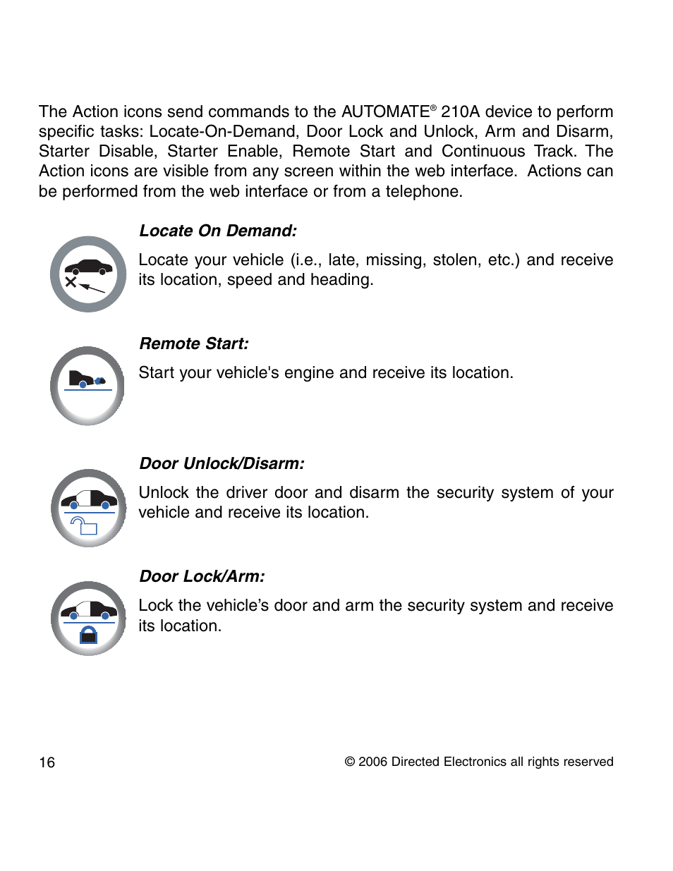 Directed Electronics 210A User Manual | Page 16 / 35