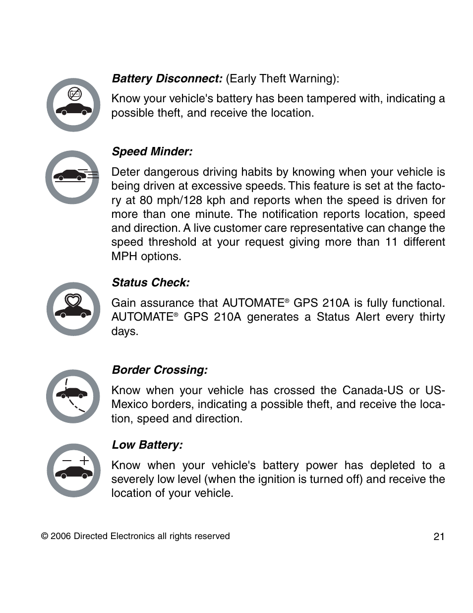 Directed Electronics 210A User Manual | Page 21 / 35