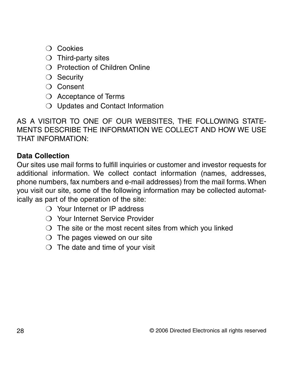 Directed Electronics 210A User Manual | Page 28 / 35