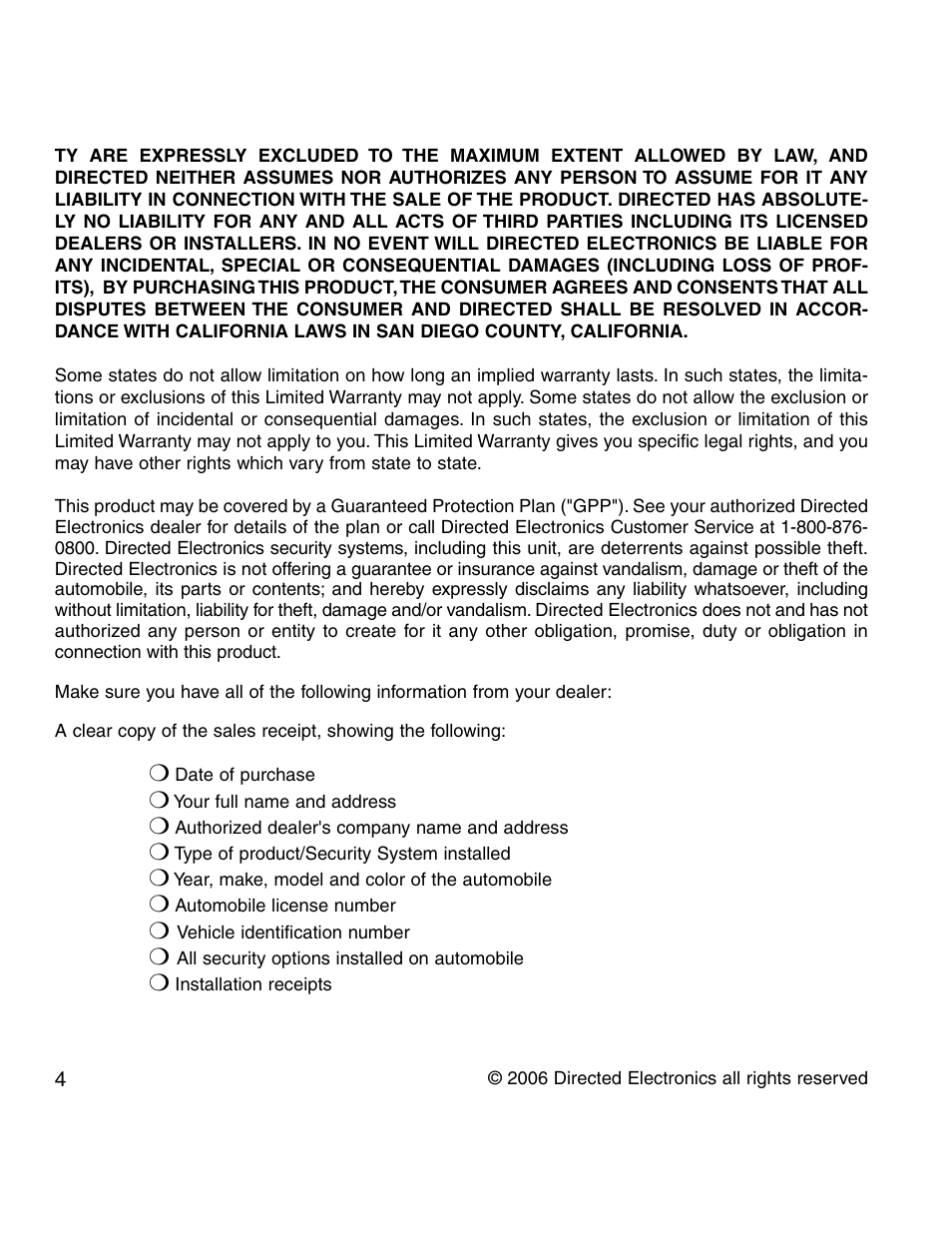 Directed Electronics 210A User Manual | Page 4 / 35