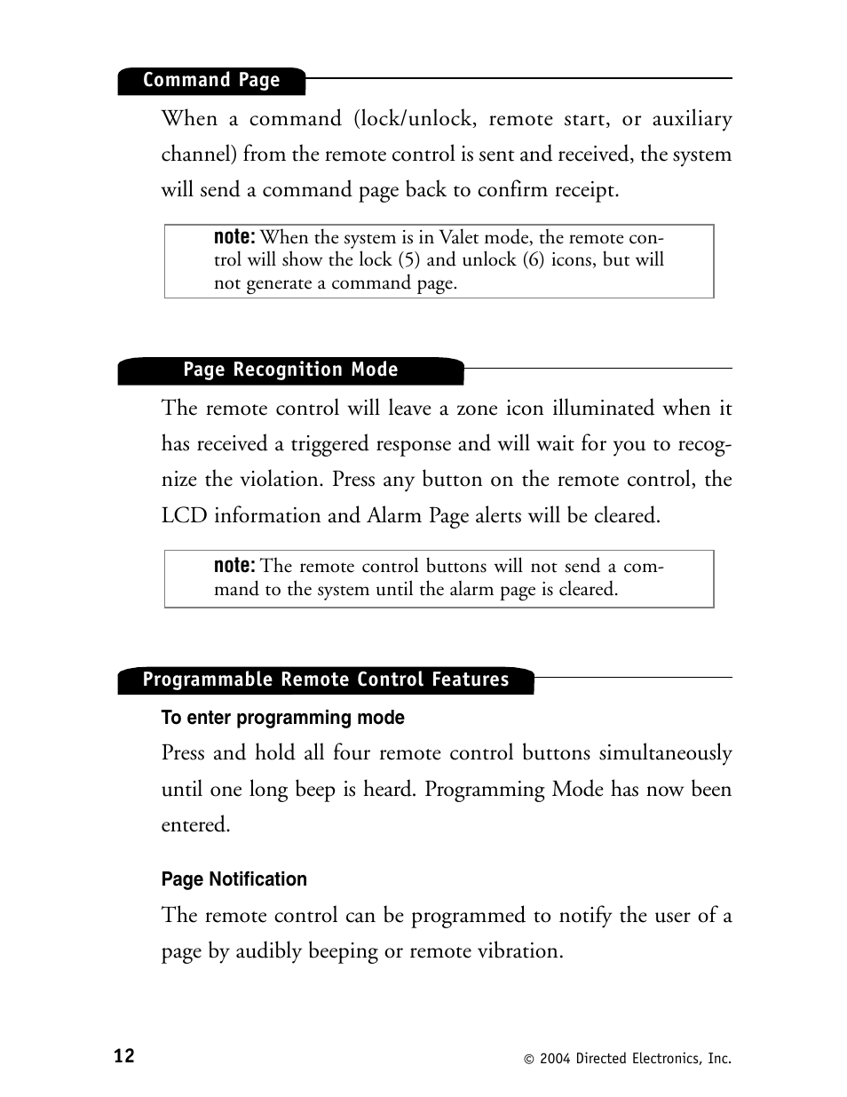 Directed Electronics Security System and Convenience 125xv User Manual | Page 16 / 38