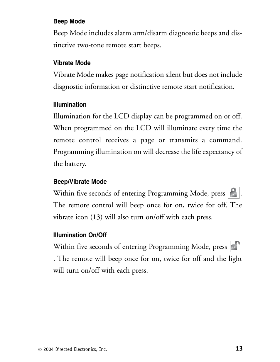 Directed Electronics Security System and Convenience 125xv User Manual | Page 17 / 38