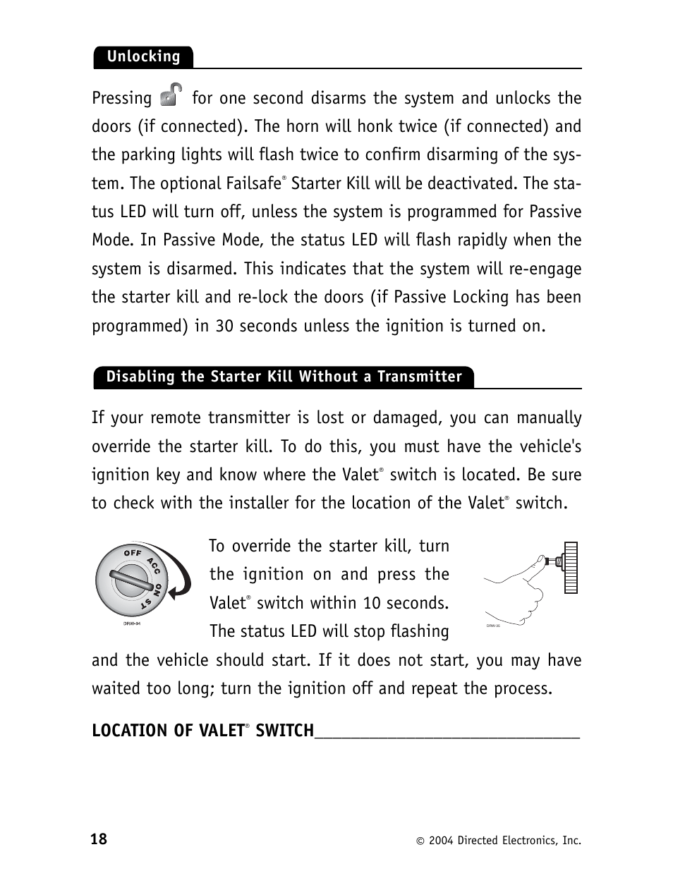 Directed Electronics Security System and Convenience 125xv User Manual | Page 22 / 38