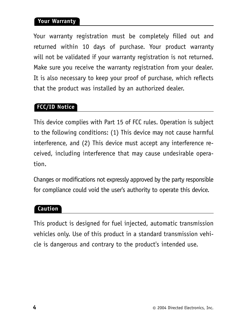 Directed Electronics Security System and Convenience 125xv User Manual | Page 8 / 38