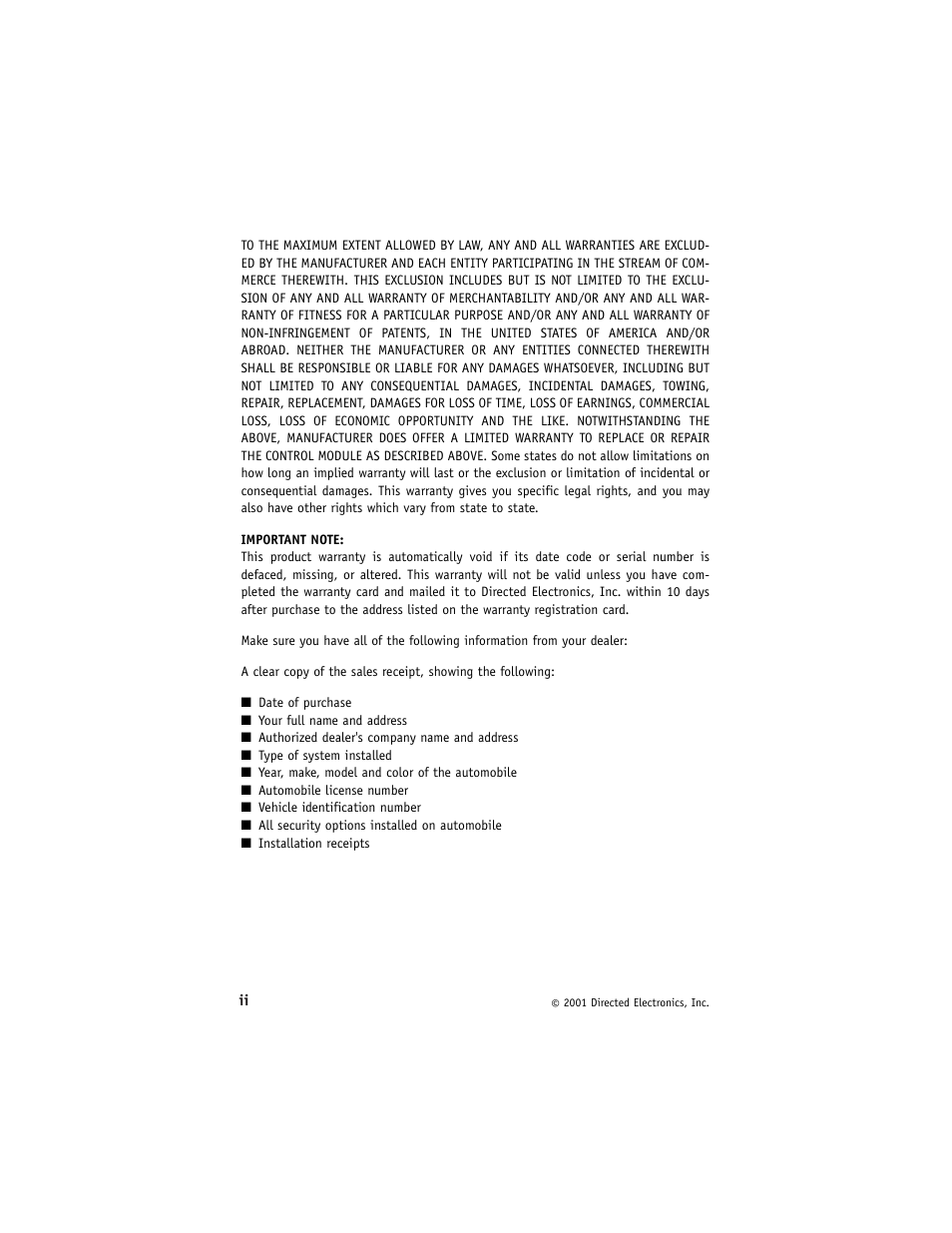 Directed Electronics Avital G3000 7/01 User Manual | Page 3 / 18