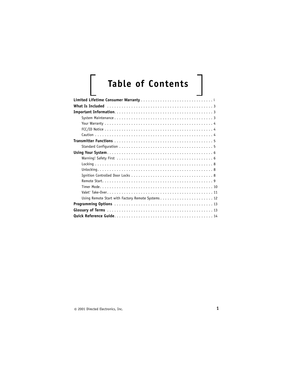 Directed Electronics Avital G3000 7/01 User Manual | Page 4 / 18