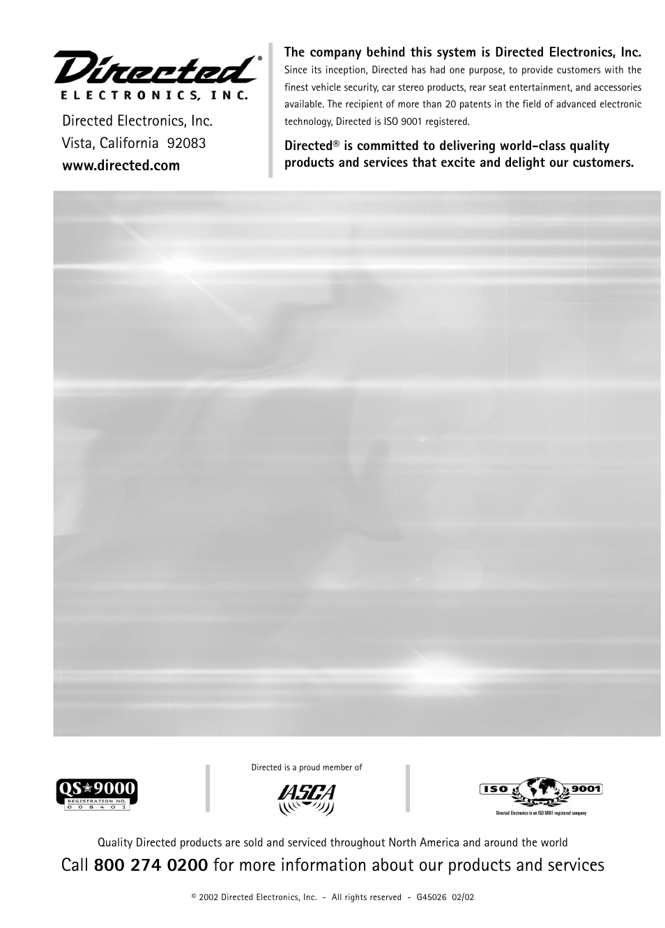 Directed Electronics 2400 User Manual | Page 12 / 12