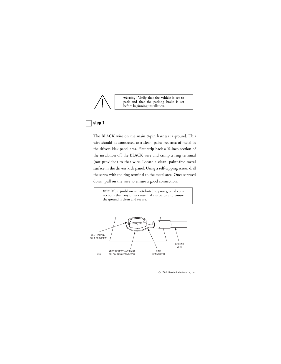 Step 1 | Directed Electronics 335912 359D User Manual | Page 13 / 49