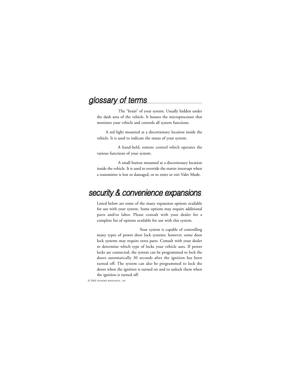 Directed Electronics 335912 359D User Manual | Page 44 / 49