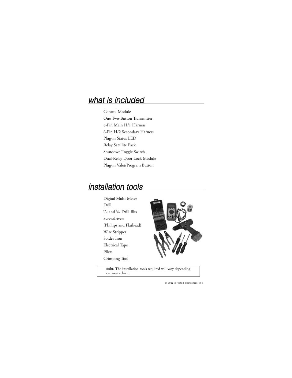 Wwh ha att iiss iin nc cllu ud de ed d | Directed Electronics 335912 359D User Manual | Page 5 / 49