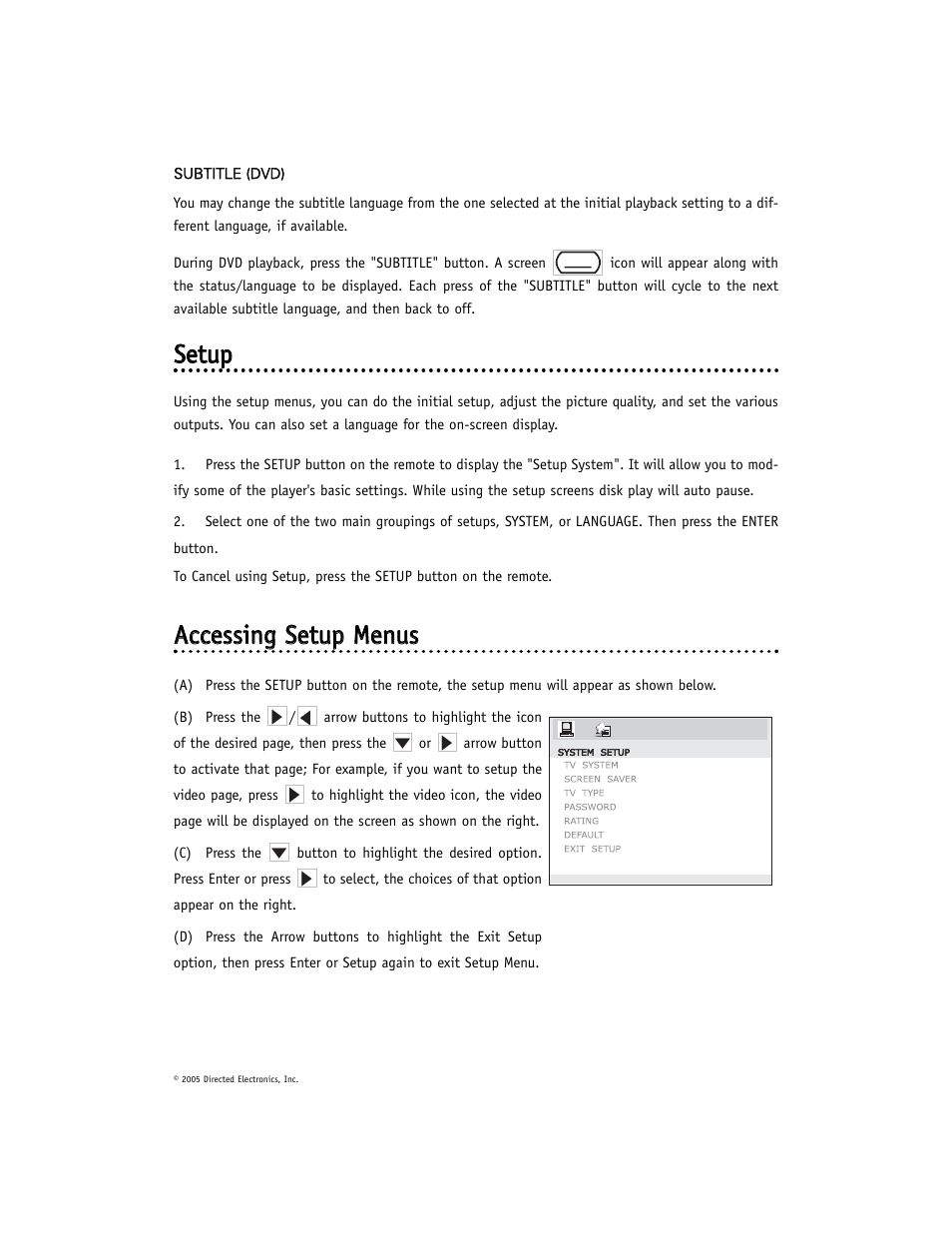 Sseettu up p | Directed Electronics DV-POD User Manual | Page 23 / 32