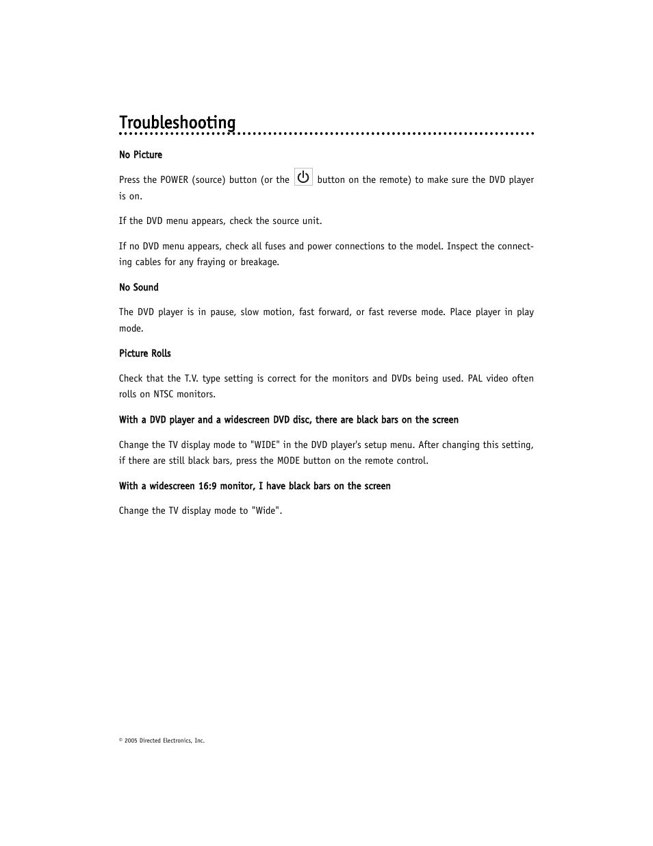 Ttrro ou ub blleessh ho oo ottiin ng g | Directed Electronics DV-POD User Manual | Page 29 / 32