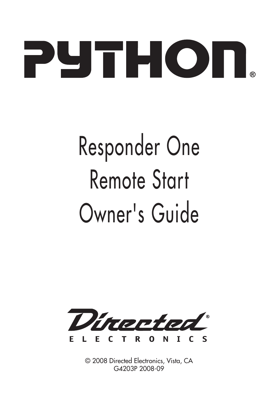 Directed Electronics G4203P User Manual | 20 pages