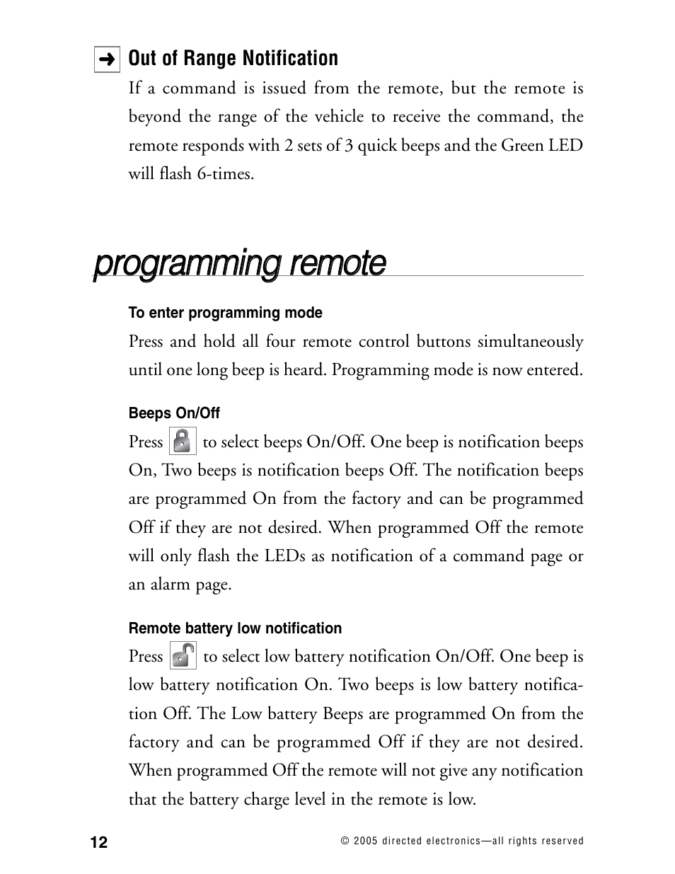 Pprro og grra am mm miin ng g rre em mo otte e | Directed Electronics 771XV User Manual | Page 15 / 52