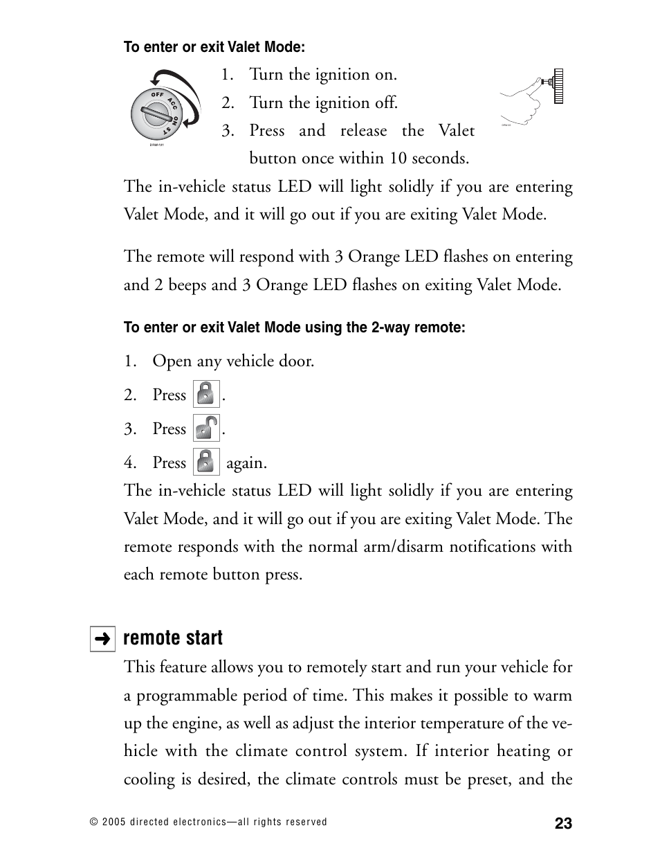 Remote start | Directed Electronics 771XV User Manual | Page 26 / 52