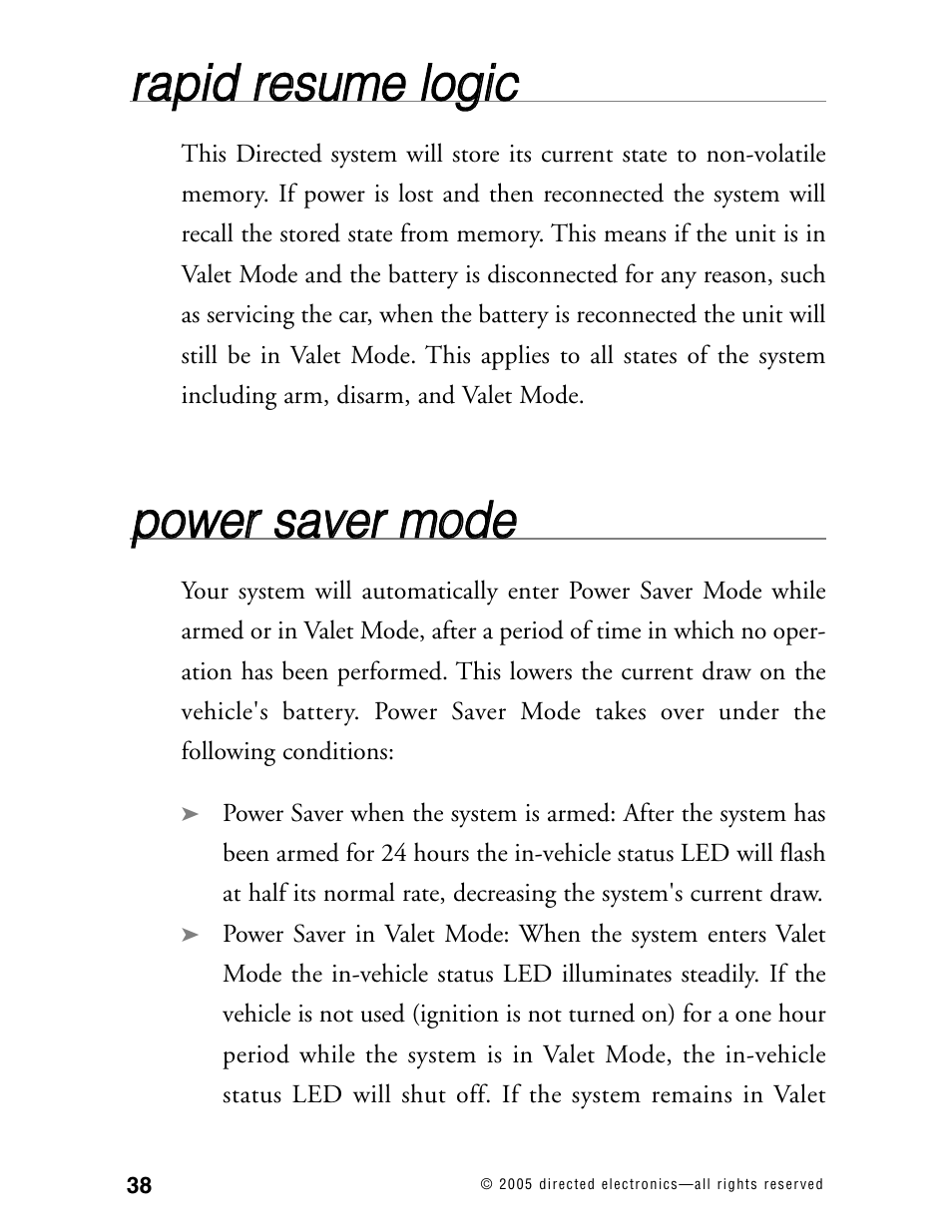 Rra ap piid d rre essu um me e llo og giic c, Ppo ow we err ssa avve err m mo od de e | Directed Electronics 771XV User Manual | Page 41 / 52