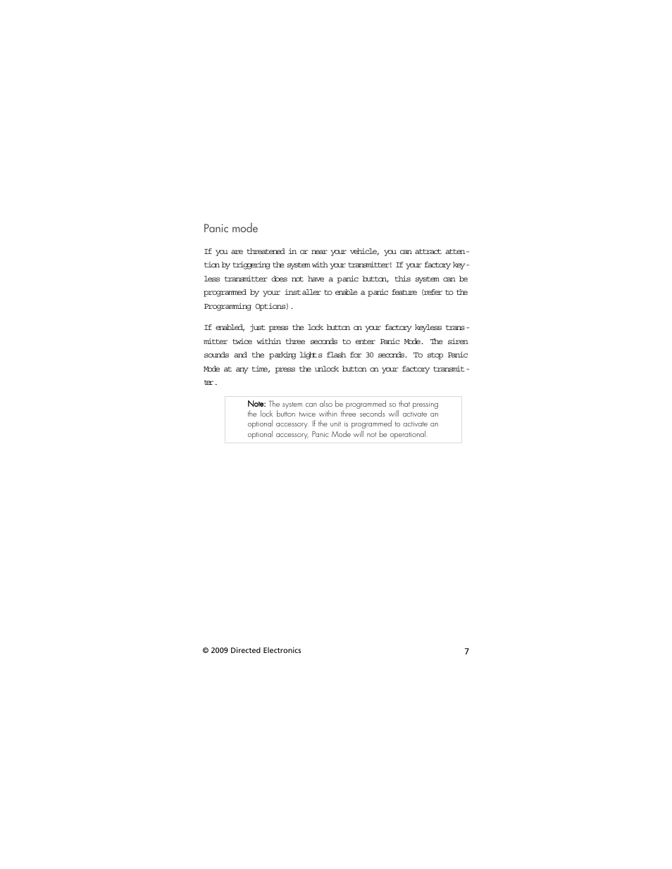 Directed Electronics AVITAL 3001L User Manual | Page 11 / 24