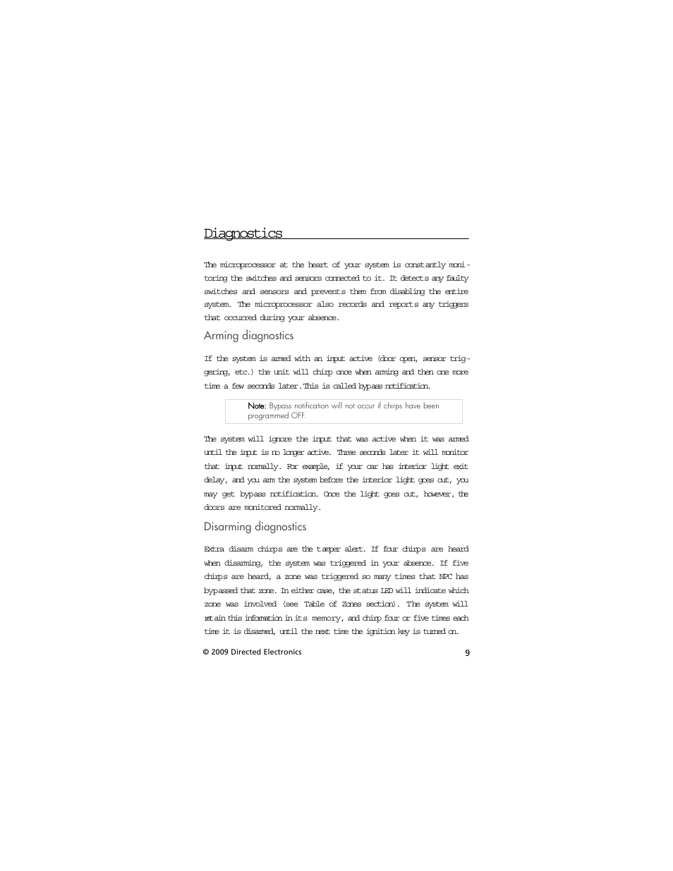 Diagnostics | Directed Electronics AVITAL 3001L User Manual | Page 13 / 24