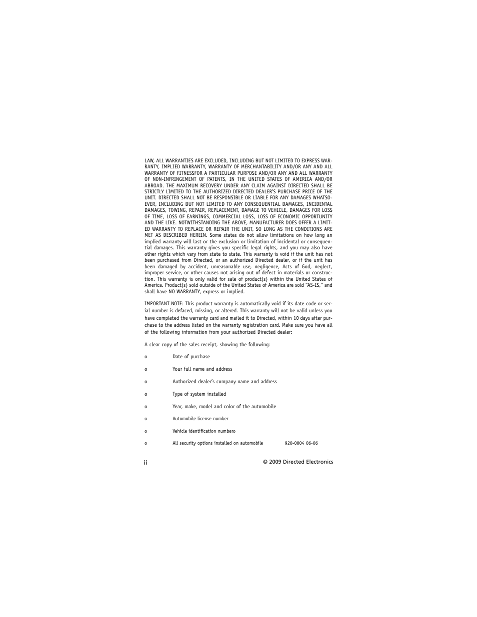 Directed Electronics AVITAL 3001L User Manual | Page 4 / 24