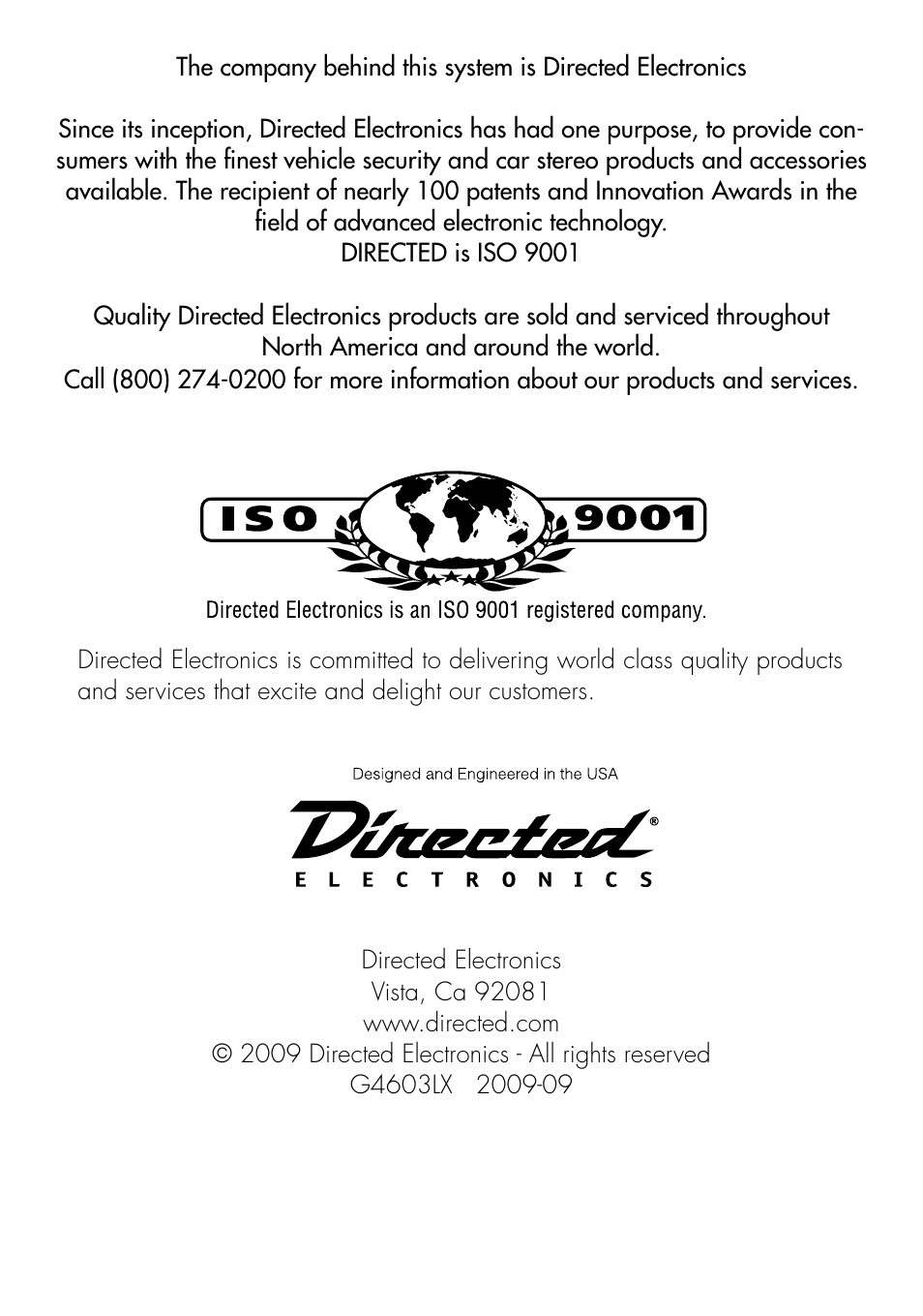 Directed Electronics AVITAL 4603 User Manual | Page 28 / 28