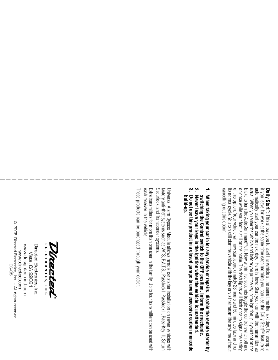 Safety notices, Av ailable accessories | Directed Electronics 28623T User Manual | Page 10 / 20
