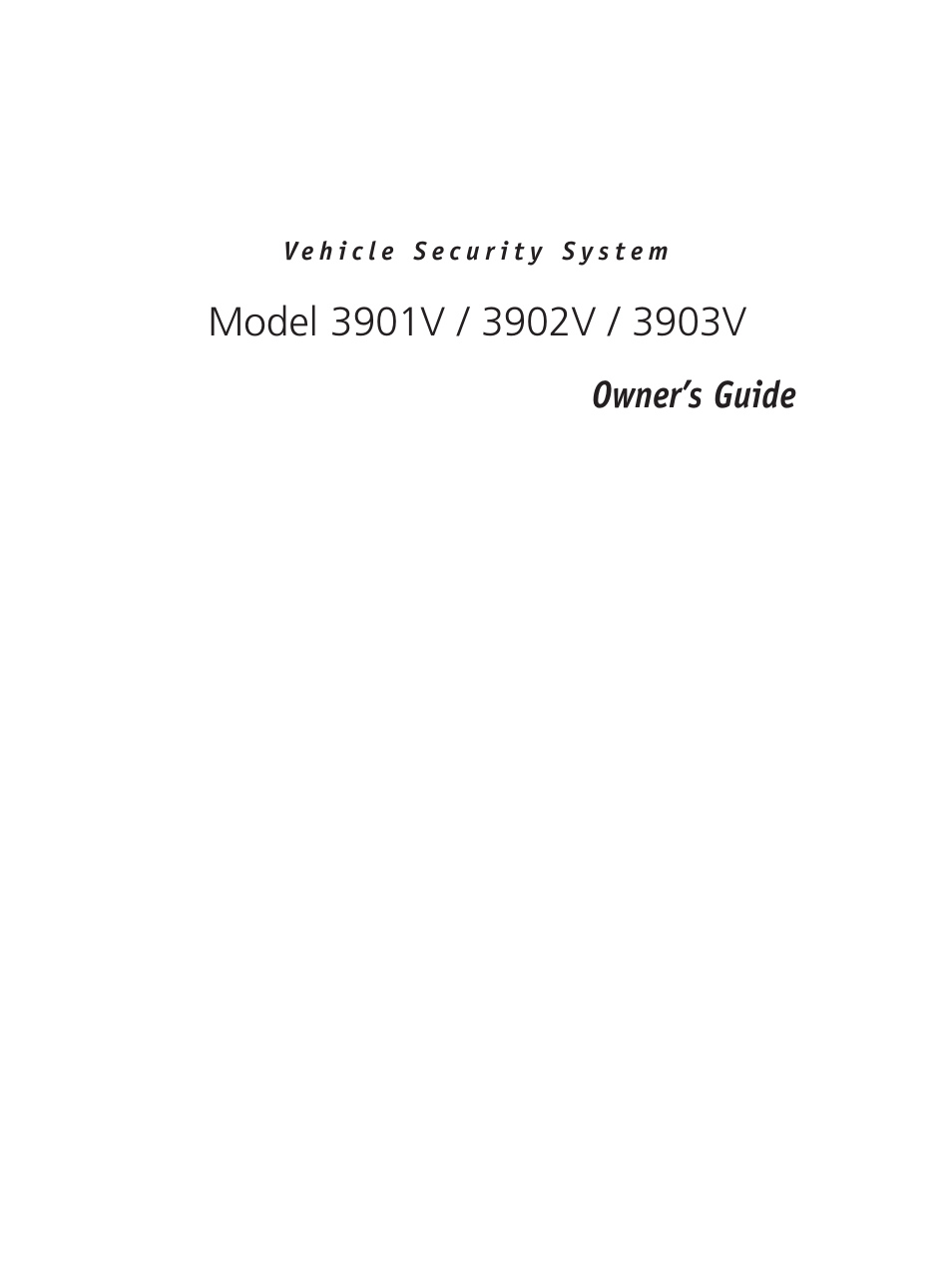 Directed Electronics 3901V User Manual | 21 pages