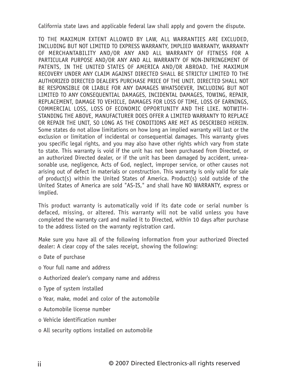 Directed Electronics 3901V User Manual | Page 3 / 21