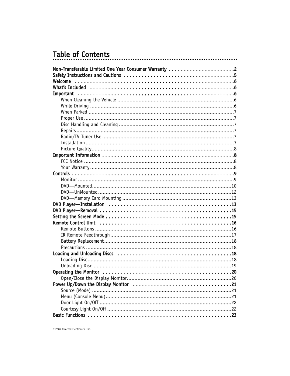 Ttaab bllee o off cco on ntteen nttss | Directed Electronics OHD1021A User Manual | Page 3 / 42