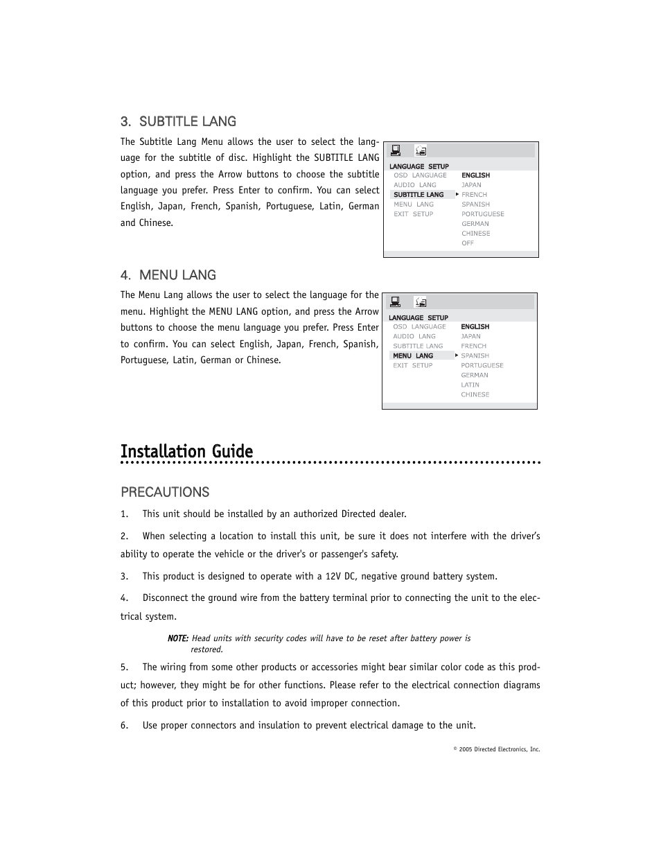 Directed Electronics OHD1021A User Manual | Page 32 / 42