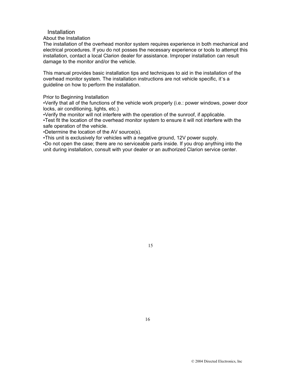 Directed Electronics OHD1502 User Manual | Page 20 / 27