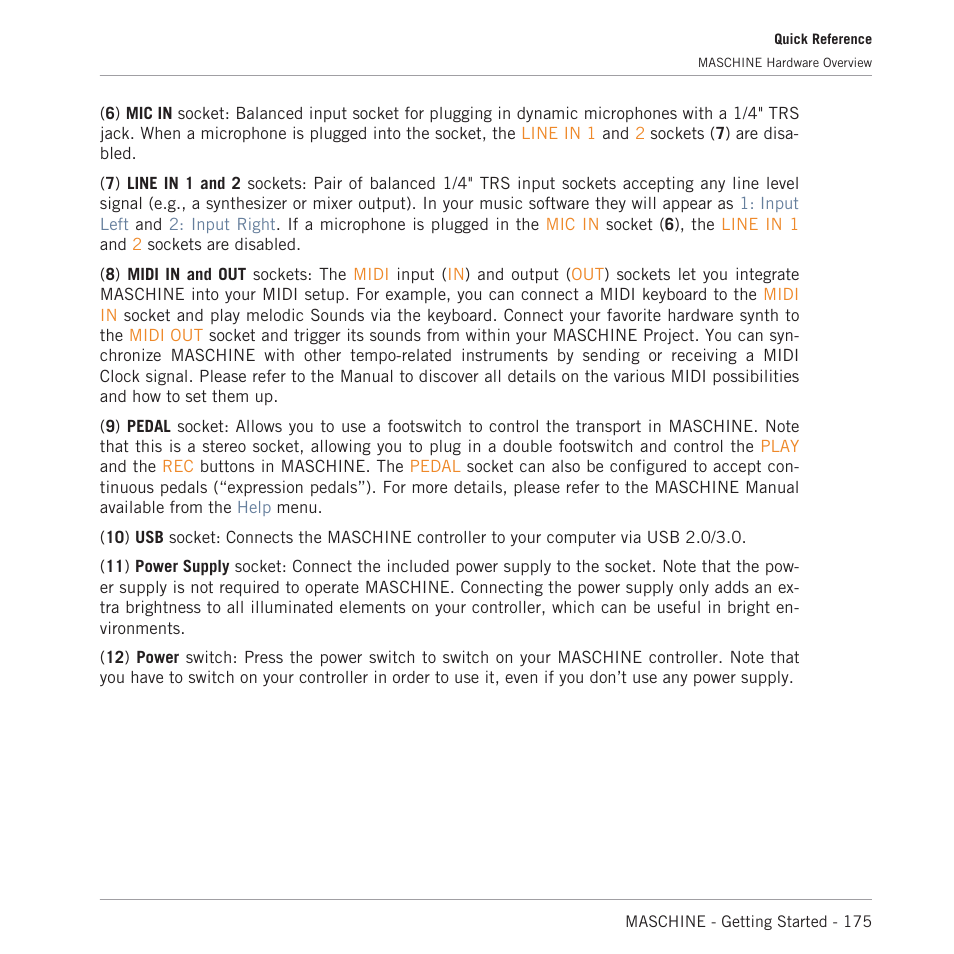 Native Instruments MASCHINE MK3 Groove Production Studio (Black) User Manual | Page 175 / 209