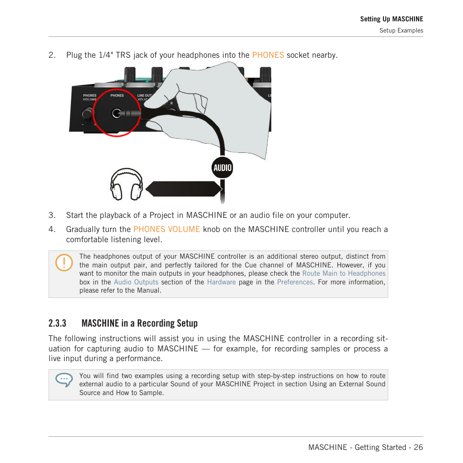 Maschine in a recording setup, 3 maschine in a recording setup | Native Instruments MASCHINE MK3 Groove Production Studio (Black) User Manual | Page 26 / 209