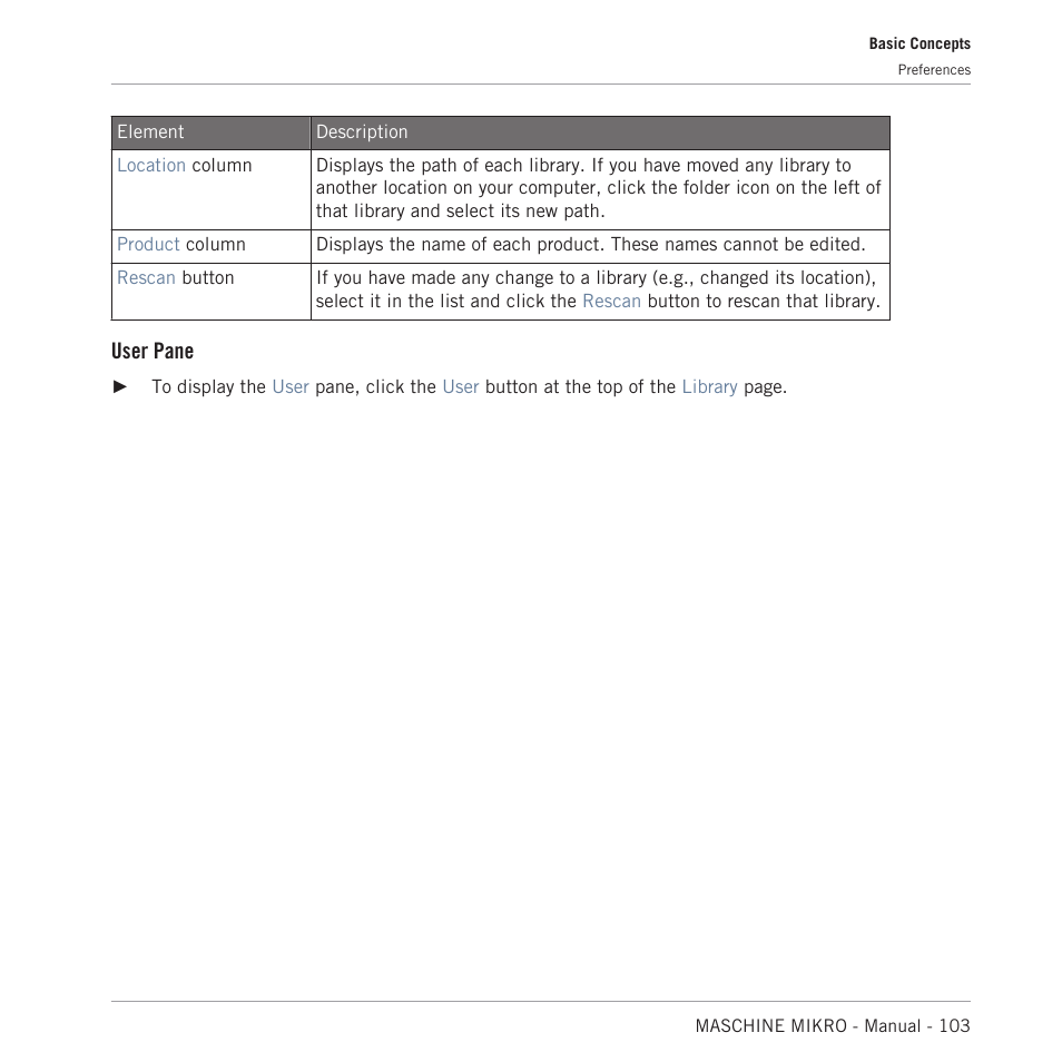 User pane | Native Instruments MASCHINE MIKRO MK3 Groove Production Studio (Black) User Manual | Page 103 / 807