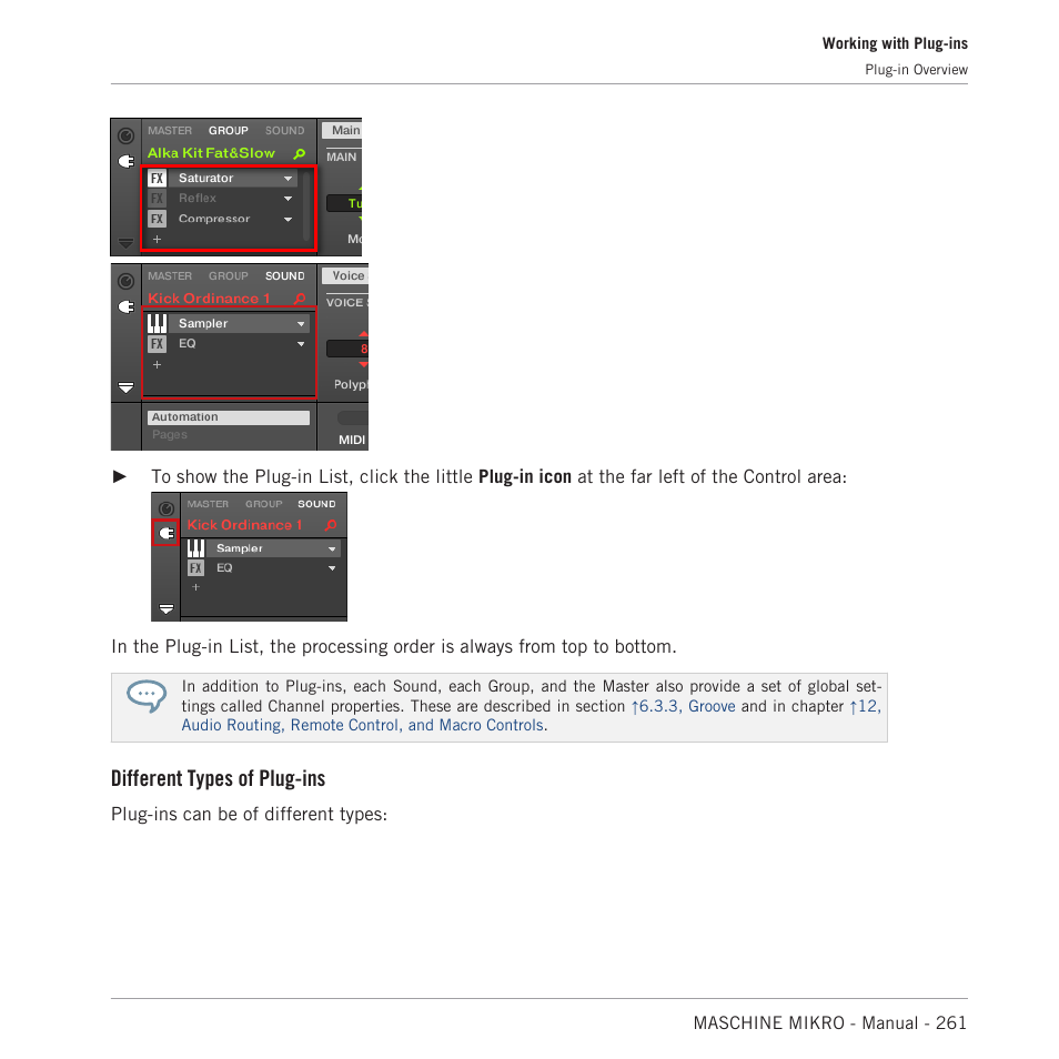 Different types of plug-ins | Native Instruments MASCHINE MIKRO MK3 Groove Production Studio (Black) User Manual | Page 261 / 807