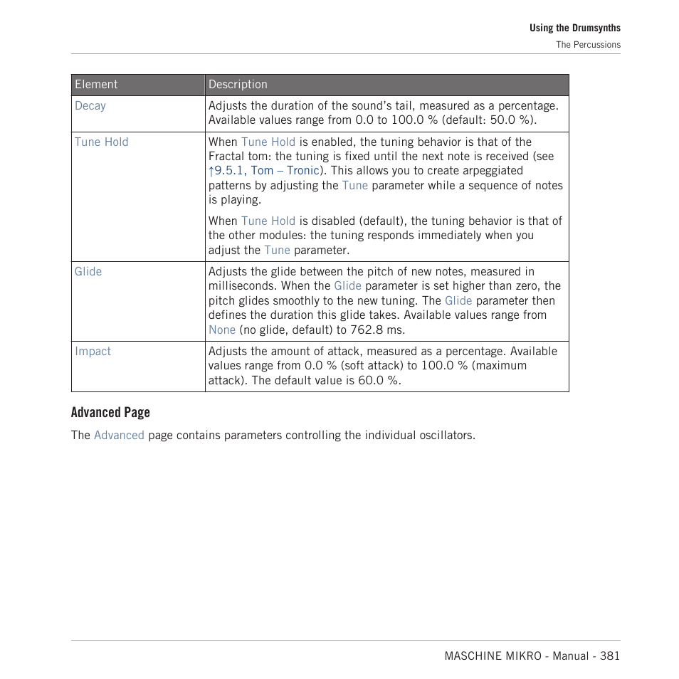 Advanced page | Native Instruments MASCHINE MIKRO MK3 Groove Production Studio (Black) User Manual | Page 381 / 807