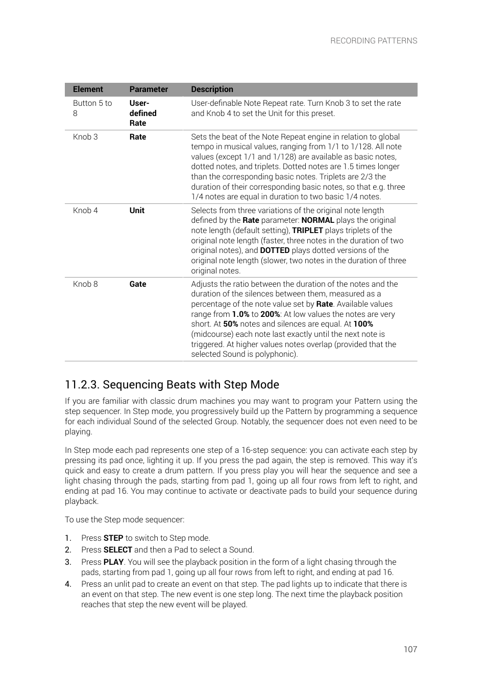 Sequencing beats with step mode | Native Instruments MASCHINE+ Standalone Production and Performance Instrument User Manual | Page 114 / 215