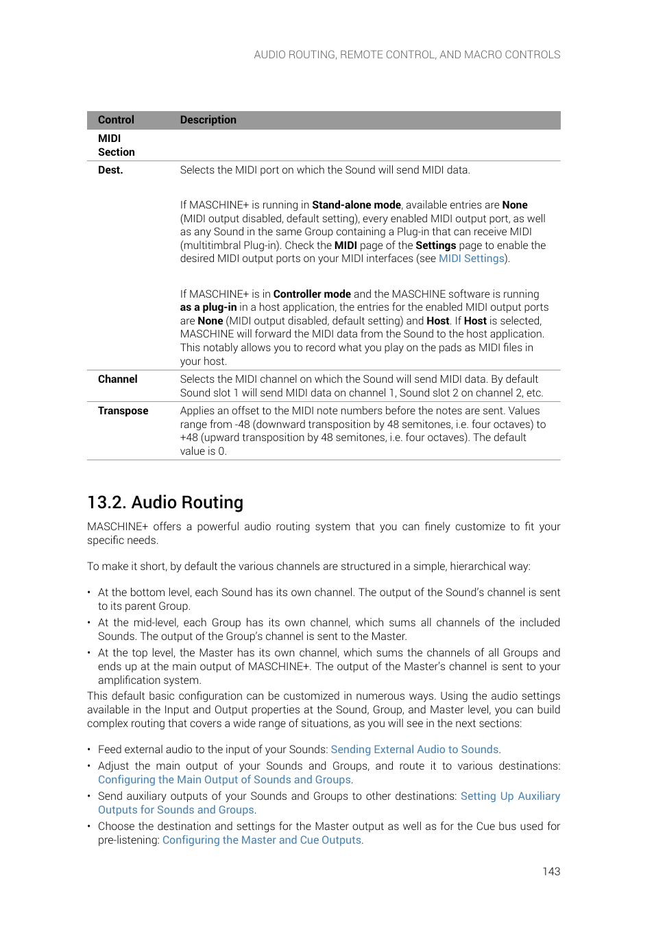 Audio routing | Native Instruments MASCHINE+ Standalone Production and Performance Instrument User Manual | Page 150 / 215