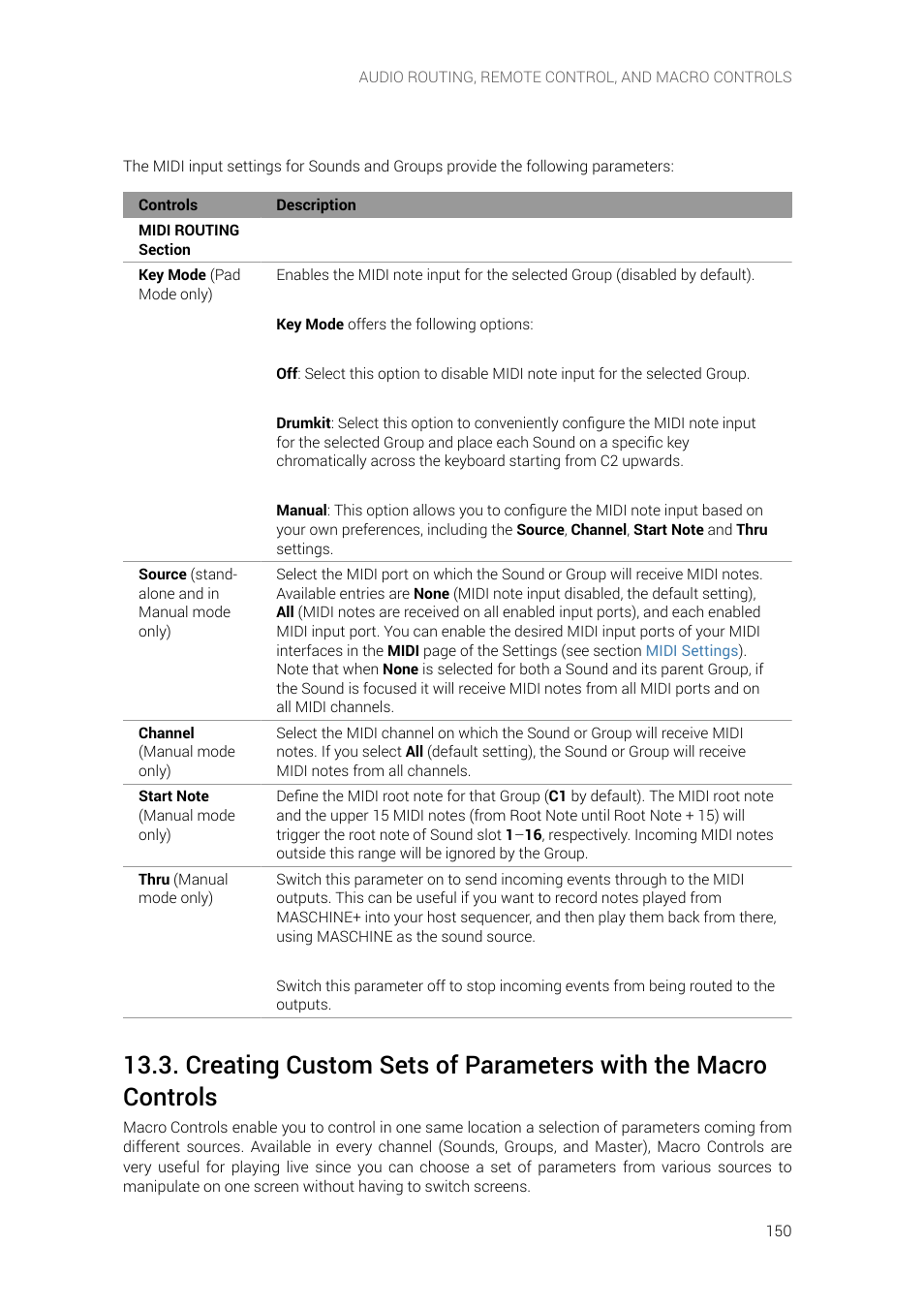 Creating custom sets of parameters with, The macro controls, Creating custom sets of parameters with the macro | Controls | Native Instruments MASCHINE+ Standalone Production and Performance Instrument User Manual | Page 157 / 215