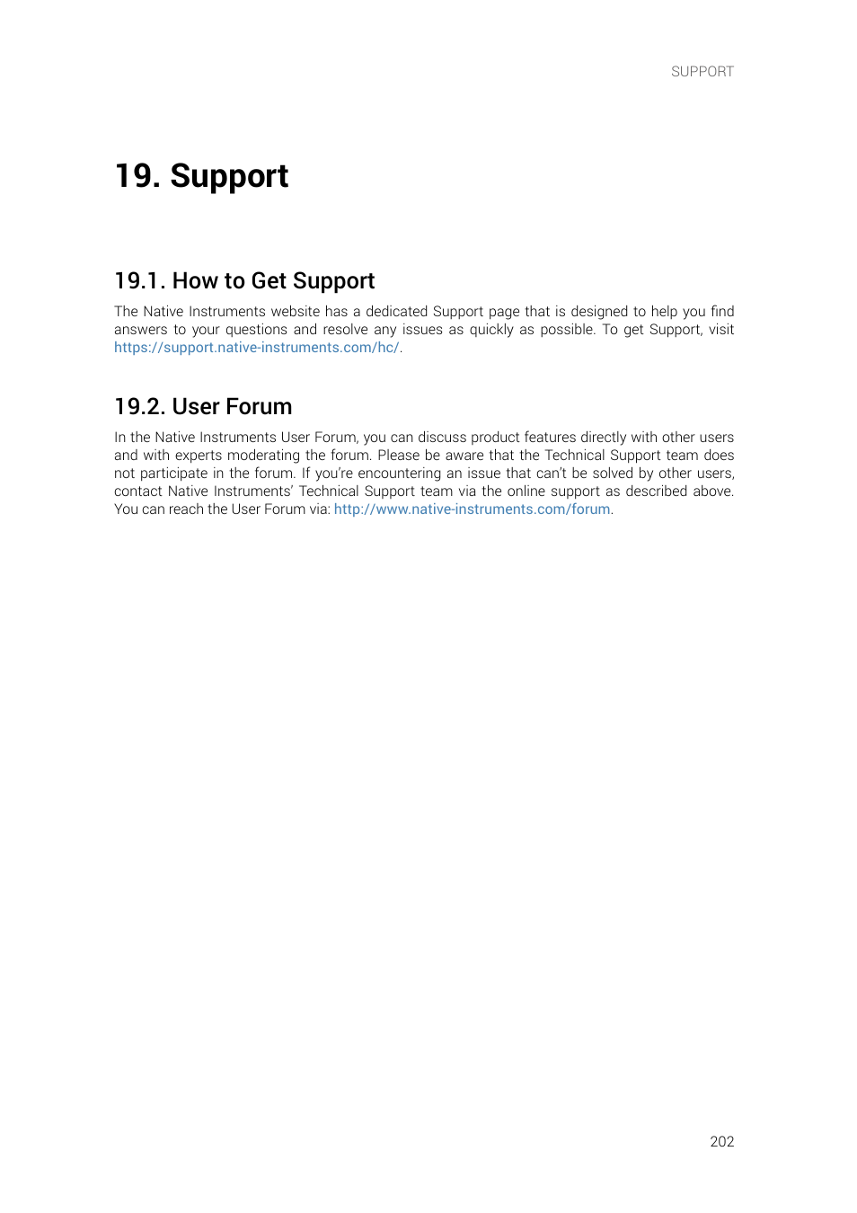 Support, How to get support, User forum | E informational, see | Native Instruments MASCHINE+ Standalone Production and Performance Instrument User Manual | Page 209 / 215