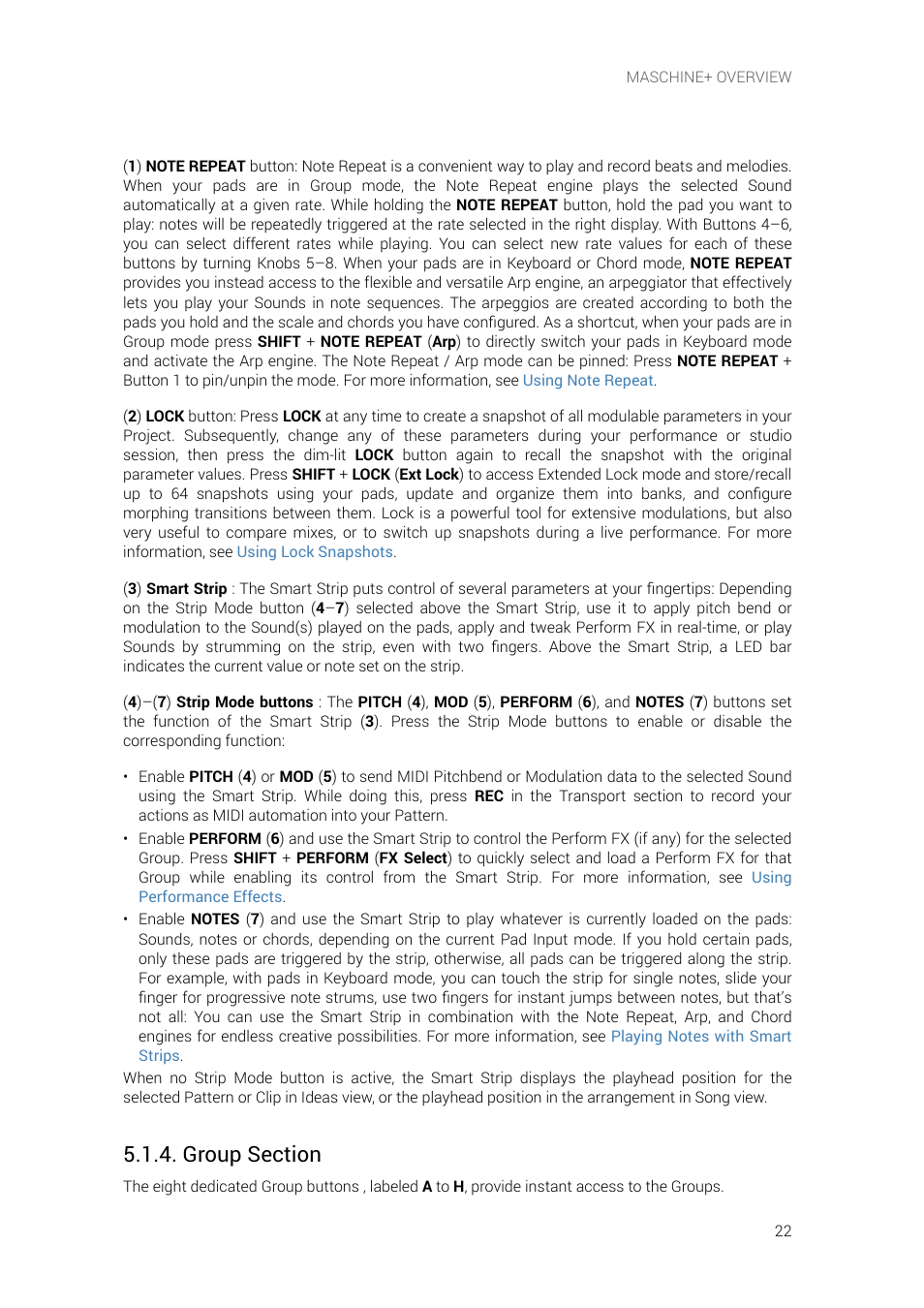 Group section, E information, see | Native Instruments MASCHINE+ Standalone Production and Performance Instrument User Manual | Page 29 / 215