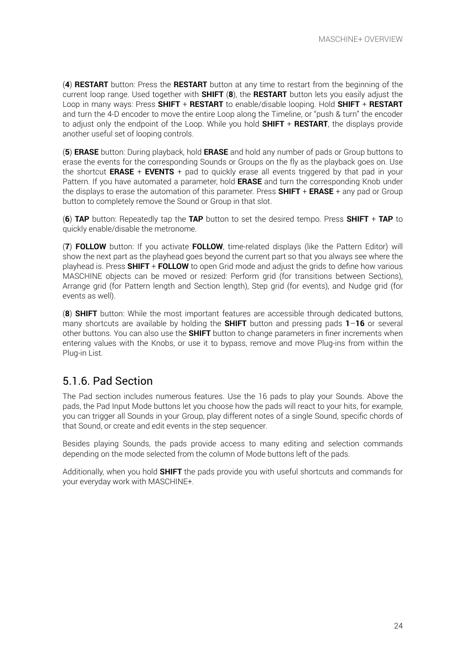 Pad section | Native Instruments MASCHINE+ Standalone Production and Performance Instrument User Manual | Page 31 / 215