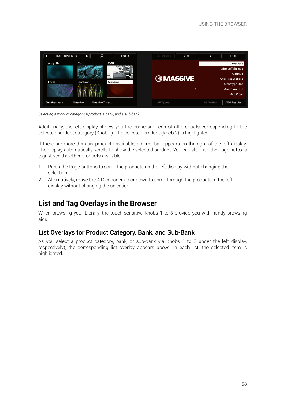 List and tag overlays in the browser | Native Instruments MASCHINE+ Standalone Production and Performance Instrument User Manual | Page 65 / 215