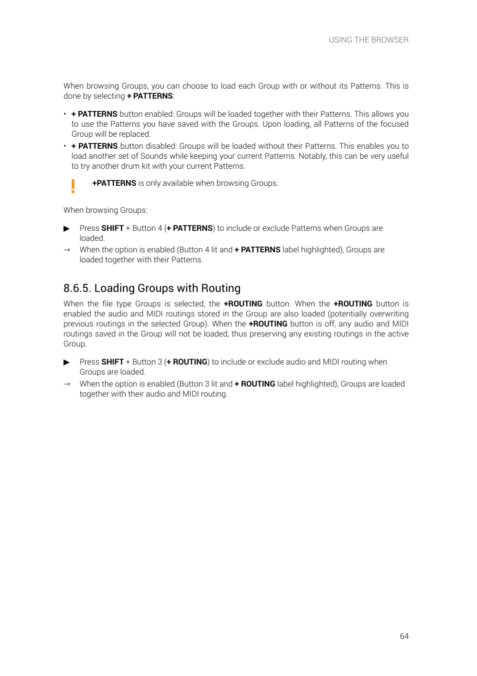 Loading groups with routing | Native Instruments MASCHINE+ Standalone Production and Performance Instrument User Manual | Page 71 / 215