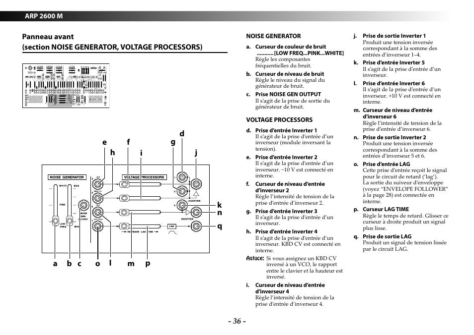 KORG ARP 2600 M Analog Synthesizer Module with Carrying Case User Manual | Page 36 / 116