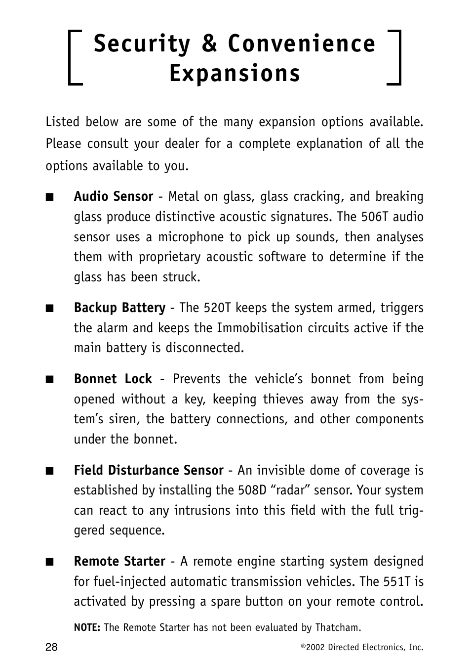 Security & convenience expansions | Directed Electronics MAXX3 User Manual | Page 28 / 34