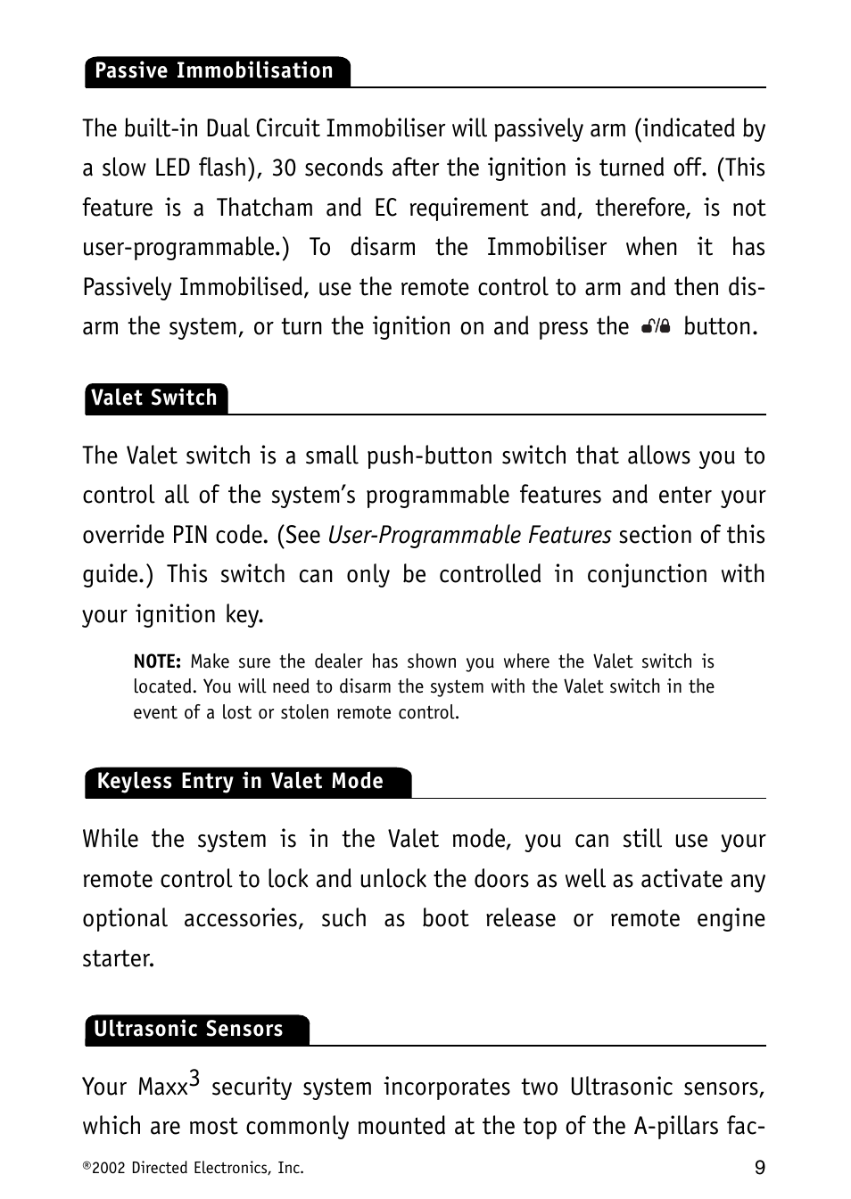 Directed Electronics MAXX3 User Manual | Page 9 / 34