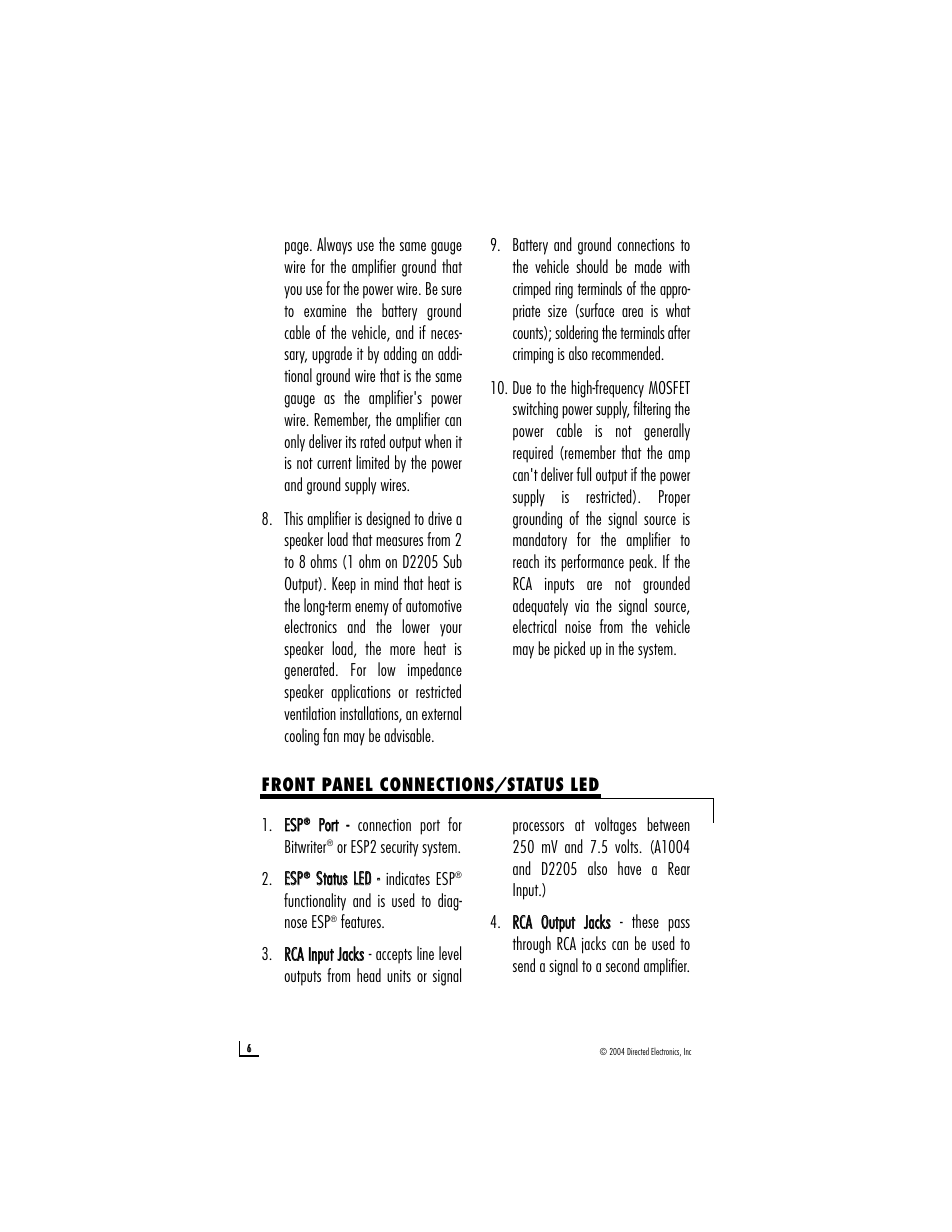 Directed Electronics A1004 User Manual | Page 6 / 23